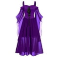 thumbnail image 1 of LINMOUA Women Plus Size Cold Shoulder Butterfly Sleeve Halloween Gothic Dress, 1 of 8