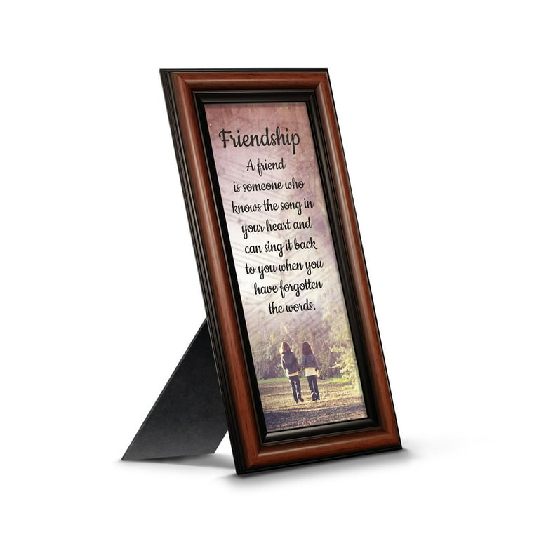 Friendship Song Framed Poem, Long Distance Friendship Gifts, Best Friend Birthday or Christmas Gift, 7424w, Size: 4 x 10, Brown