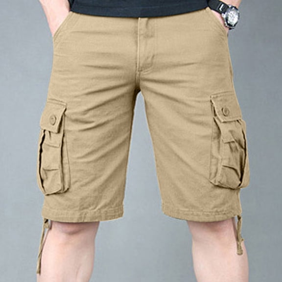 Xysaqa Men's Multi-Pockets Cargo Shorts, Mens Big & Tall Relaxed Fitted Cargo Work Shorts Summer Casaual M-6XL