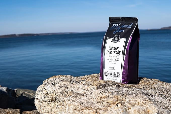 Wicked Joe 12 OZ Organic Sumatra Dark Roast Coffee, Whole Bean, Fair Trade, Bold & Smooth Flavor