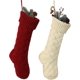 thumbnail image 1 of Medias navideñas, medias navideñas tejidas con cables, bolsas colgantes tradicionales, adornos para decoraciones de fiestas familiares (2 piezas, rojo+blanco), 1 of 5