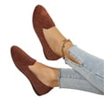 thumbnail image 5 of HTHLVMD Shiny Fabric Loafers, V-Cut Slip-On Flats, Womens Ballet Flats 2026 Pointed Toe Slip-On Dressy Flat Shoes Casual Lightweight Comfortable Business Work Loafer Shoes, Wine 7.5, 5 of 9