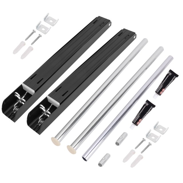 Percha de Ropa Retráctil Sincero con Doble Soporte y Espacio para Varilla 120 cm Color Negro