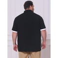 thumbnail image 3 of DARING DIVA Men's Big Tall Business Short Sleeve Office Knitted Golf Shirts XL Black, 3 of 7