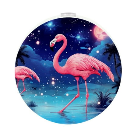 

Flamingo LED Round Night Light-2PCS: Bright and Compact Plug-in Nightlights for Peaceful Sleep Energy-Efficient Bedroom Lighting Solution with Auto Sensor