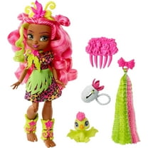 Mattel Cave Club Fernessa Doll Playset with Dinosaur Pet, 5 Pieces