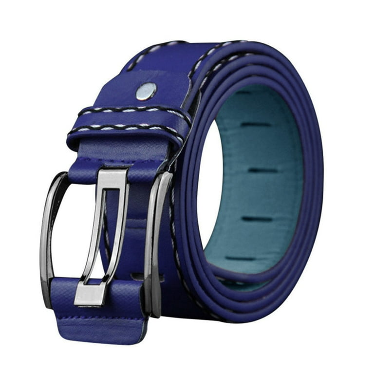 Fashion Mens Leather Smooth Girdle Buckle Waistband Leisure Belt