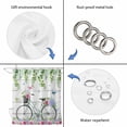 thumbnail image 4 of Spring Shower Curtain, Waterproof Shower Curtains for Bathroom, Bicycles Botanical Rose Leaves Butterfly Wood Grain Washable Fabric Bathtub Curtain Set Bath Decor with 12 Hooks 48"x72", 4 of 8