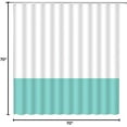 thumbnail image 4 of Cyan White Shower Curtain Boho Vintage Color Block Mid Century Modern Simplicity Textured Bright Natural Fabric Home Bathroom Decor with Hooks(72" WX72 H), 4 of 4