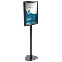 Double Sided Sign Stand Holder, Quick Snap Frames, 11" x 17", Black Aluminum (FLSNB21117)