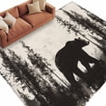 thumbnail image 2 of Black Bear Large Area Rug 8x10 FT, Non Slip Living Room Throw Carpet, Vintage Forest Cabin Animals Silhouette Washable Soft Indoor Outdoor Carpet Non-Shedding Rug for Bedroom Dining Room, 2 of 9