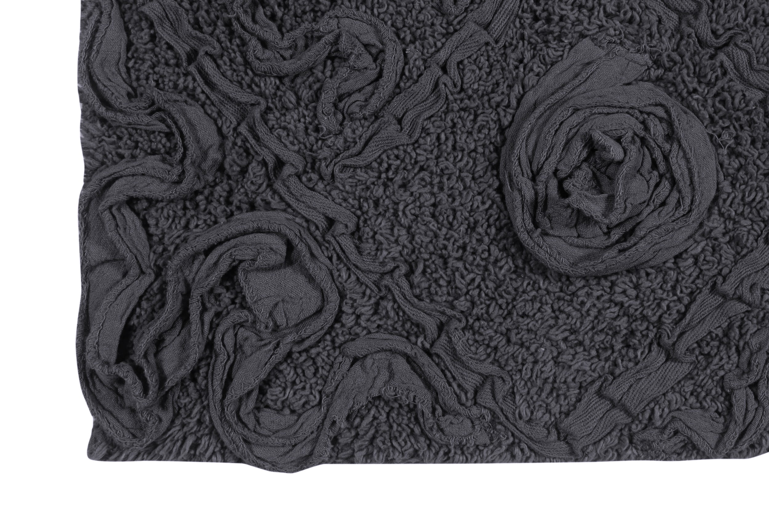 Home Weavers Modesto Collection Toilet Rugs U Shaped Contour Rug, Extra Thick Bathroom Rug, Non-Slip Contour Mat for Bathroom, 100% Cotton Soft & Absorbent, Machine Washable, 20"x20" Contour, Gray