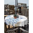 thumbnail image 2 of Outdoor Tablecloth with Umbrella Hole for Patio/Picnic/Party/Camping, Summer Blue Coral Waterproof Table Cloth Round Cover Washable, Coastal Starfish Ocean Nautical (Dia 54"), 2 of 8