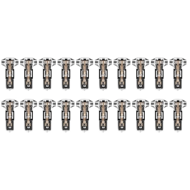 20 conectores en T para cables, de 3 pines, de 1 pin, de desconexión rápida, para cables de 22-20 AWG.