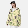 thumbnail image 3 of KLL Veste à Capuche Extérieure Protection Solaire UPF 50+ pour Hommes et Femmes Imprimé Raisins Verts et Violets Manches Longues Pêche Randonnée Performance-Medium, 3 of 7