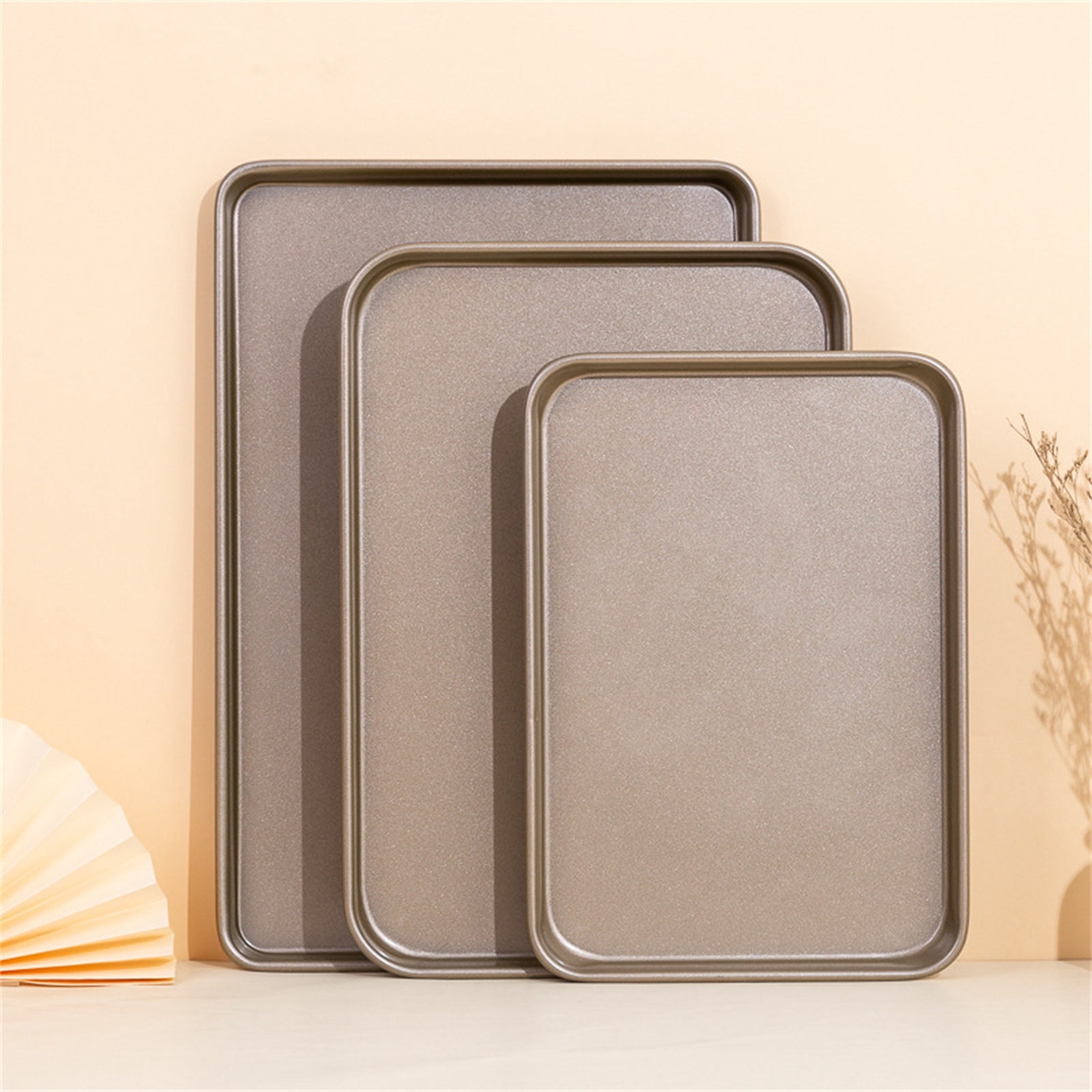Carbon Steel Baking Tray Nonstick Cookie Sheet, Oven-Safe Rectangular Pan for Even Heating & Commercial Cooking