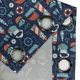 thumbnail image 4 of Ambesonne Anchor Grommet Curtain, Captain Boats and Helm, 50" x 72", Vermilion Pale Blue, 4 of 6