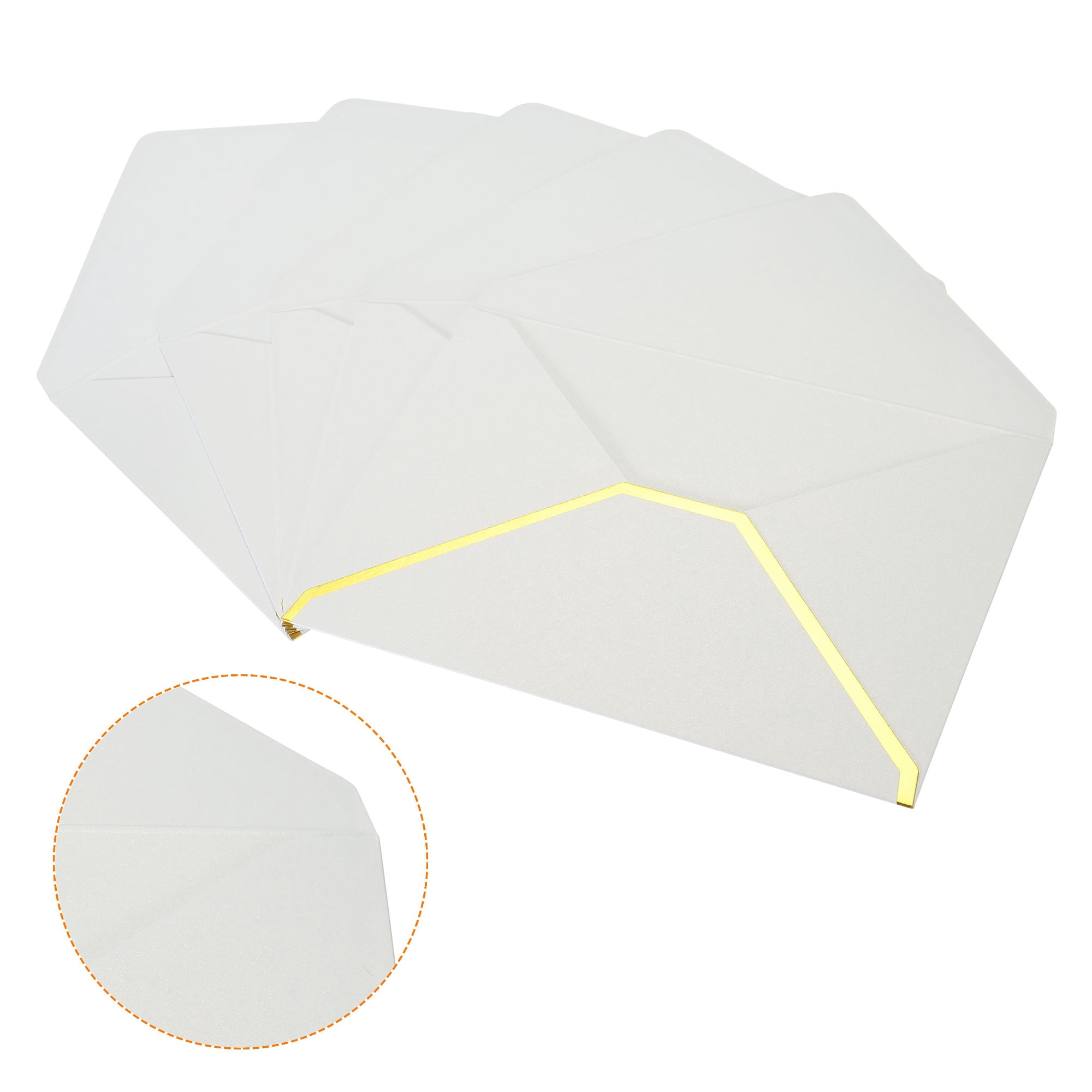 Unique Bargains V Flap Luxury Style Envelopes for Wedding Birthday White