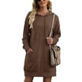 thumbnail image 3 of Vestido con capucha y manga larga, vestido tipo sudadera Vestido con capucha y manga larga Vestido con bolsillo y capucha Confiable y duradero, 3 of 6