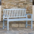 thumbnail image 5 of Lilo Outdoor Acacia Wood Bench, Light Blue, 5 of 10
