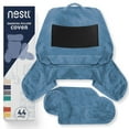 thumbnail image 6 of Nestl Reading Pillow, Extra Large Comfortable Bed Rest Pillow with Arms – Premium Shredded Memory Foam TV Pillow, Detachable Neck Roll & Lumbar Support Pillow - Blue Heaven, 6 of 8
