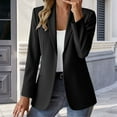 thumbnail image 2 of Sensestyle Womens Blazers Dressy Casual Ladies' Casual Long Slim Fit Shoulder Pad Solid Color Suit Jacket Blazers for Women Business Casual Black L, 2 of 4