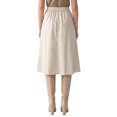 thumbnail image 3 of INSPIRE CHIC Women's PU Faux Leather A-Line Skirt High Waist Elastic Skater Flared Swing Elegant Pleated Fall Winter Midi Skirt X Small Beige, 3 of 5