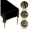 thumbnail image 1 of ShenMo 2PCS Gold Polka Dot Tablecloth, Party Tablecloths, 137x274 cm Rectangular Tablecloth, Reusable Table Covers, Waterproof Tablecloth, Plastic Tablecloths, Party Table Cloth Covers (Black), 1 of 5