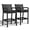 Black, variant on 2 Pack Patio Wicker Bar Stools, 30'' Counter Height Barstools with Backrest, Footrest & Thickened Cushions, All-Weather Rattan Bar Chairs for Backyard, Poolside, Balcony, Blue