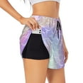 thumbnail image 2 of Haiem Fish Scale1 Women's 2 in 1 Running Shorts - Lightweight Athletic Workout Gym Yoga Breathable Sports Shorts Liner with Phone Pockets-Large, 2 of 9