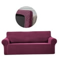 thumbnail image 3 of Stretch Sofa Slipcover Elastic Couch Cover Washable Furniture Protector for Kids Pets, Wine Red, 3 of 9