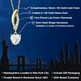 thumbnail image 2 of Gem Stone King 14K Yellow Gold Simulated White Opal and Lab Grown Diamond Pendant Necklace for Women | 0.78 Cttw | Gemstone October Birthstone | Heart Shape 6MM | With 18 inch Chain, 2 of 6