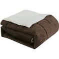 thumbnail image 4 of VCNY Home Micromink 3-Piece Chocolate Solid Color Comforter Set, Queen, 4 of 5
