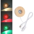 thumbnail image 4 of Base de Lumière LED, Support d'Affichage Rond en Bois, Base d'Affichage LED Colorée USB pour Art en Cristal (Lumière Colorée), 4 of 8