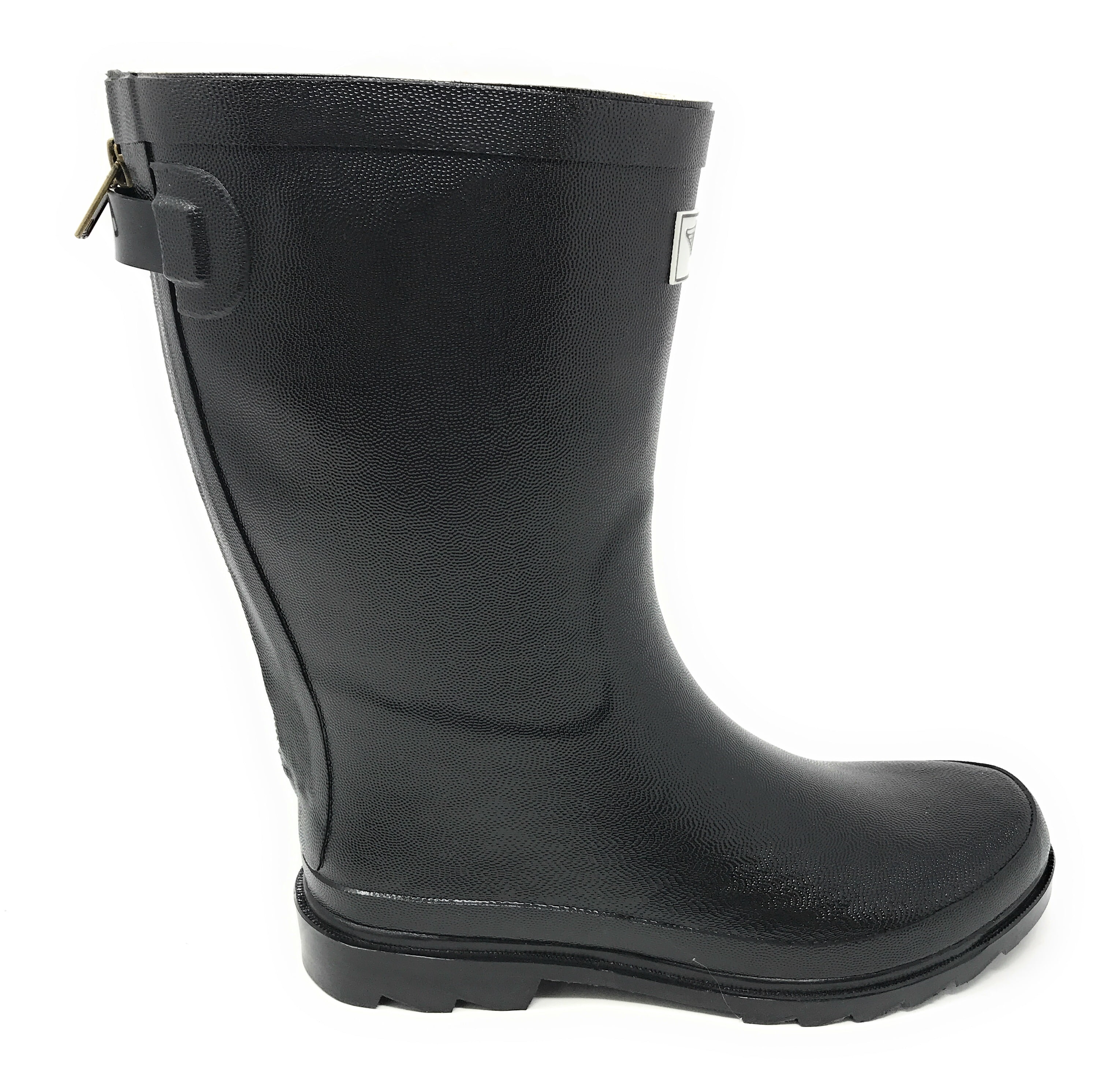 Forver Young Women's Solid Color With Back Mock Zipper Rain Boots