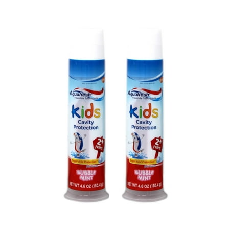 2 Pack Aquafresh Kids Cavity Protection Toothpaste, Bubblemint, 4.6 oz each