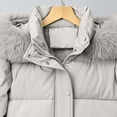 thumbnail image 5 of Women Cropped Winter Puffer Coat, Solid‑Color Fuzzy‑Lined Quilted Hooded Zip‑Snap Casual Outerwear With Side Pockets for Cold Weather Travel, 5 of 8