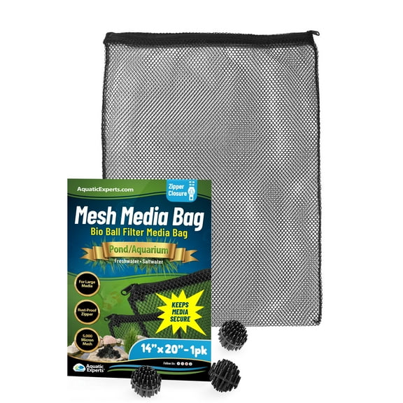 Aquatic Experts - Mesh Bag for Bio Balls Filter Media - Perfect for Pond Filter Media, 1-Pack, 14'' x 20''