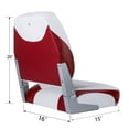 thumbnail image 2 of NORTHCAPTAIN T1 Deluxe Low Back Folding Boat Seat (2 Seats),White/Red, 2 of 6