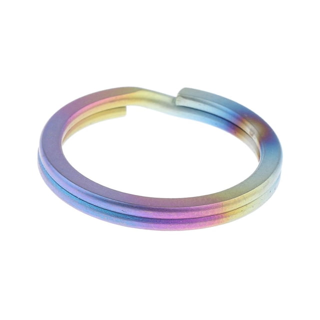 Anillo dividido titanio redondo pequeño llavero cadena hebilla Clip herramienta multiusos para Colorido 32mm Cola Llavero con anillo dividido