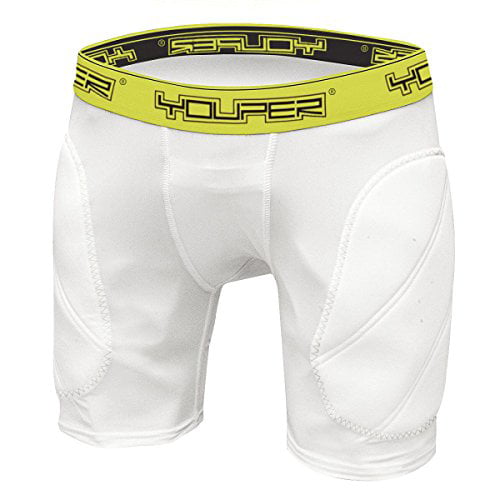 Youper Boys Youth Padded Sliding Shorts with Soft Protective Athletic Cup for Baseball Lacrosse Football 