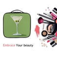 thumbnail image 6 of FORMRS Travel Makeup Bag Large Capacity Train Case Cosmetic Organizer with Adjustable Dividers, Green Martini Glass, 6 of 8