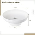 thumbnail image 2 of Frutero con orificios de drenaje, cesta grande de 26 cm con pedestal extraíble, cuenco decorativo de plástico blanco, frutero para encimera, ideal para sala de estar y cocina., 2 of 6