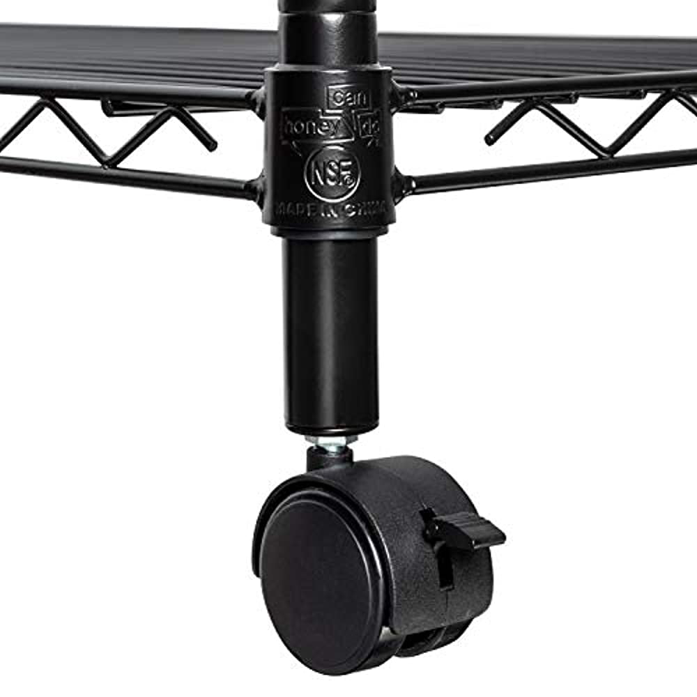 HoneyCanDo CRT03937 2Shelf Rolling Media Cart with Locking Wheels