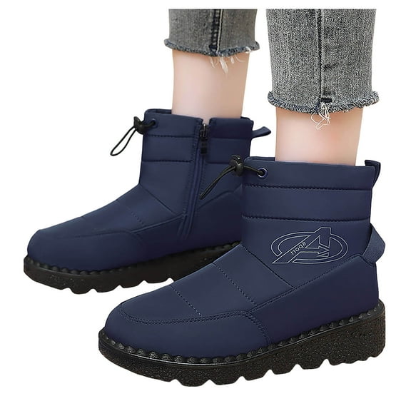 Chenyee Womens Winter Ankle Boots Warm Furry Lined Snow Booties Thickening Shoes Zip Up Non Slip Sneakers