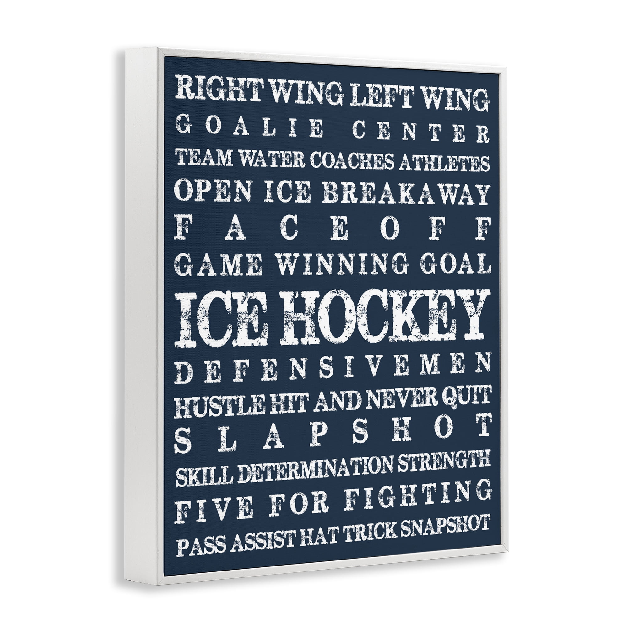 Stupell Industries Ice Hockey Expressions White Framed Giclee Art, design by Melody Hogan