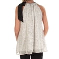 thumbnail image 3 of CYNTHIA ROWLEY Womens White Floral Sleeveless Jewel Neck Top Size: XS, 3 of 3