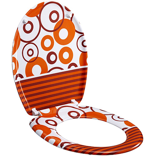 Designer Toilet Seat, Orange Circles
