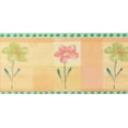 thumbnail image 1 of Dundee Peau et Bâton Déco Enfants Vert Olive, Fleurs Roses Rouges, Carrés Frontière de Papier Peint Auto-Adhésif, Rouler 33 Pi X 2 Po (10M X 5cm), 1 of 4