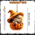 thumbnail image 3 of OCCOA Cute Halloween Pumpkin Hanging Ornament Sleeping Animals with Witch Hat Acrylic Pendant for Tree Mantel Window Door Home Halloween Decor Gift, B, 3 of 5